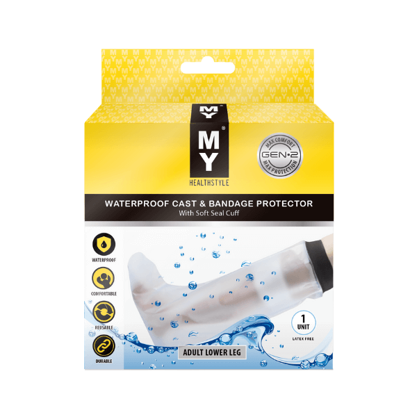 MY Healthstyle Waterproof Cast & Bandage Protector - Adult Lower Leg