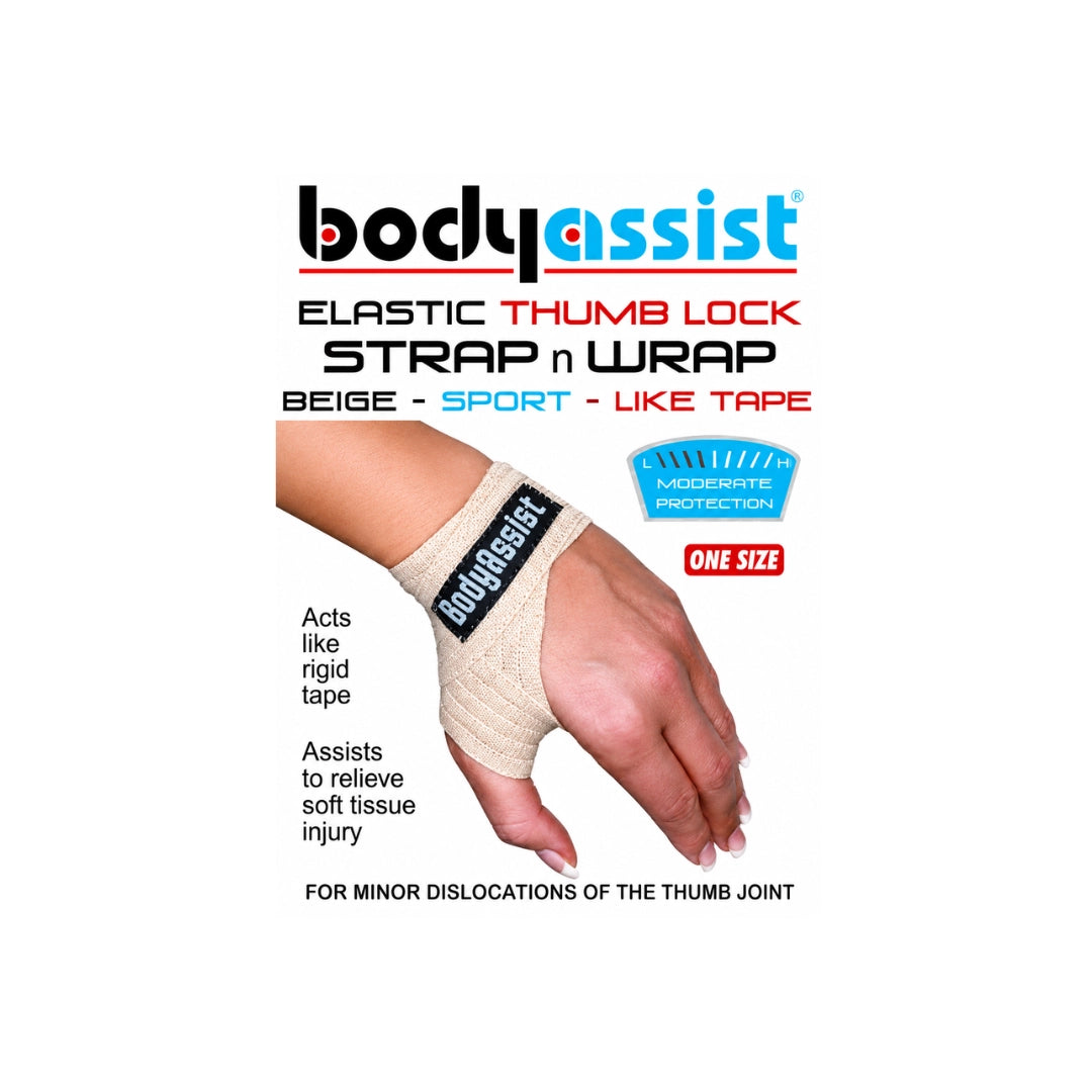 Body Assist Elastic Thumb Lock Strap Wrap – Beige