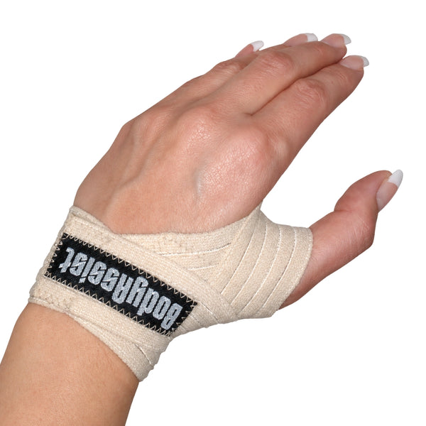 Body Assist Elastic Thumb Lock Strap Wrap – Beige