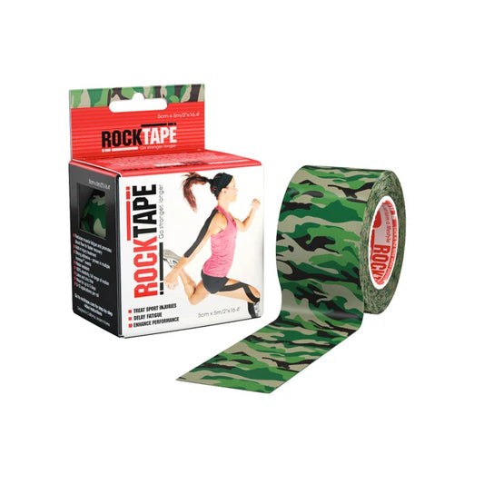 RockTape Kinesiology Tape Camouflage Green - 5cm x 5m