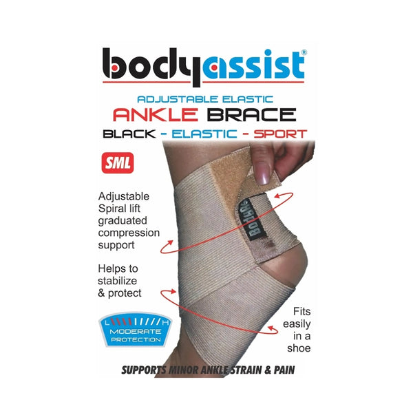 Body Assist Adjustable Elastic Ankle Brace - Medium