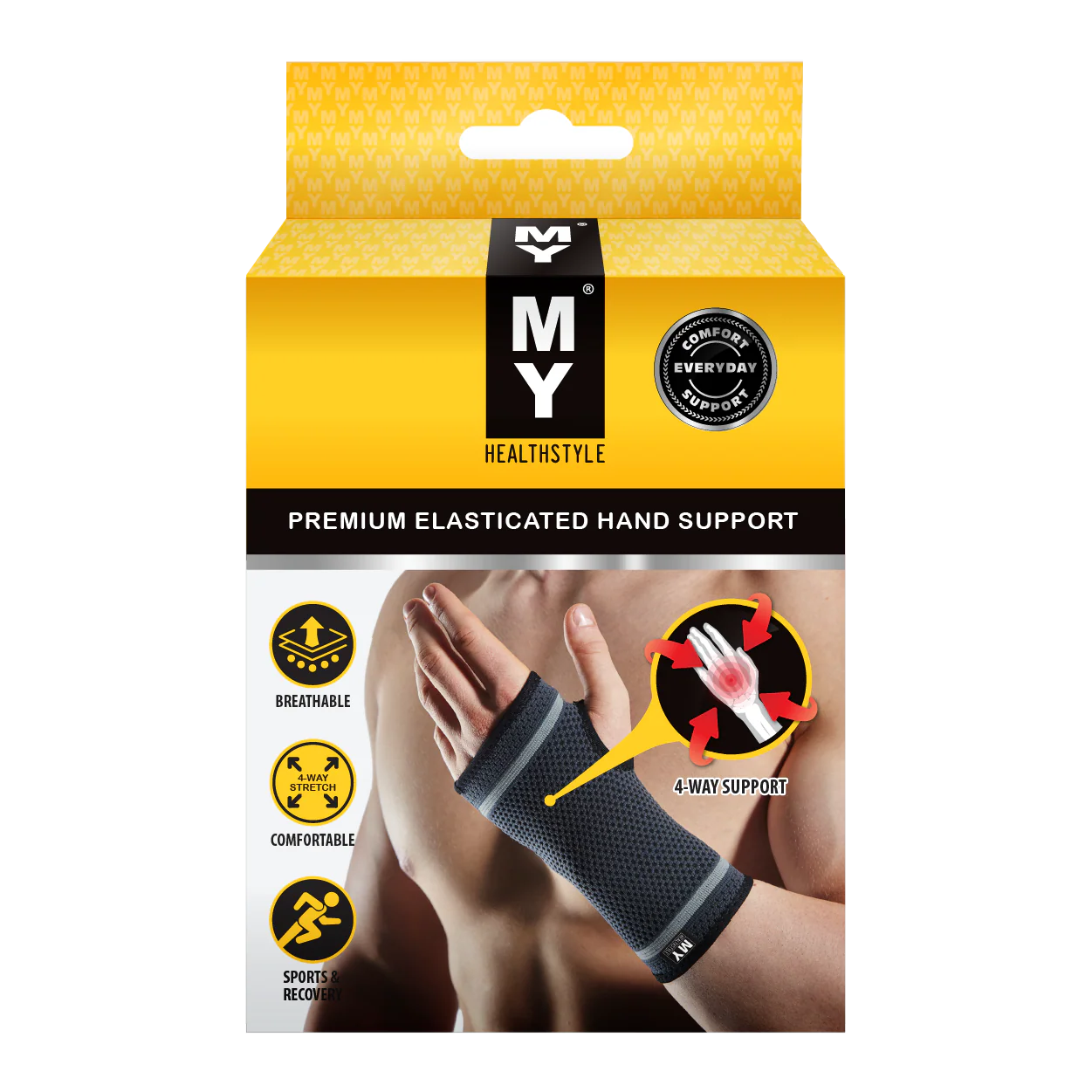 MY Healthstyle Premium Elasticated Hand Support - Extra Large