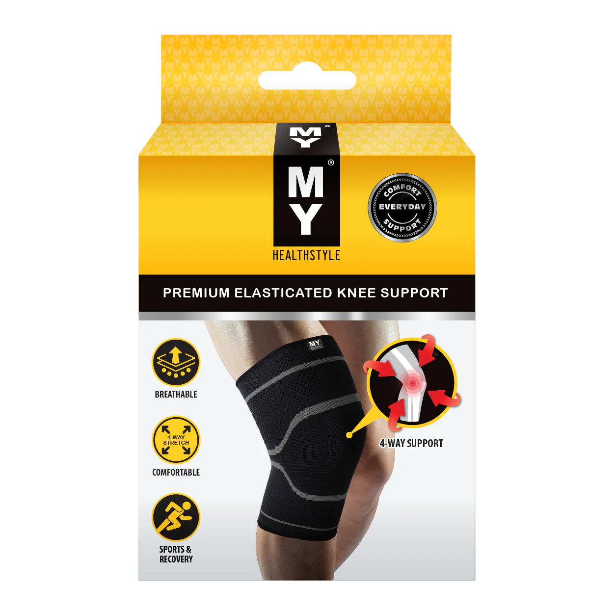 MY Healthstyle Premium Elasticated Knee Support - Extra Large